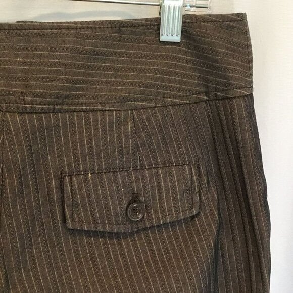 Michael Kors Bermuda Shorts Cotton Blend Brown on Brown Stripe Women's Size 4 - Picture 8 of 9